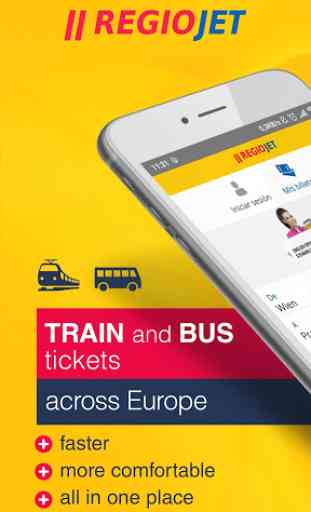 RegioJet: títulos de transporte de tren y autobús 1