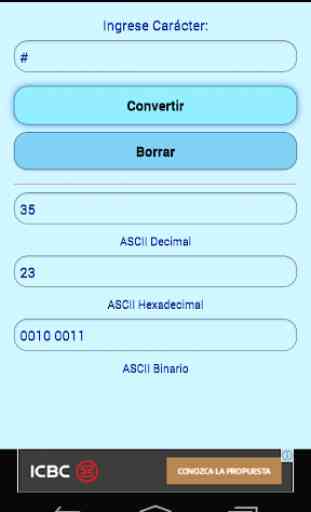 Convertidor de Caracter ASCII 3