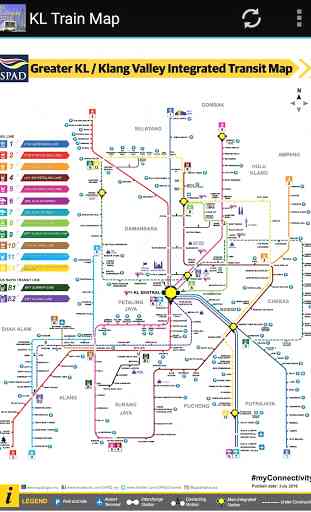 Kuala Lumpur MRT LRT tren Mapa 2019 1