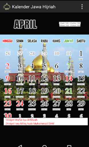 Kalender Jawa Hijriah 2019 1