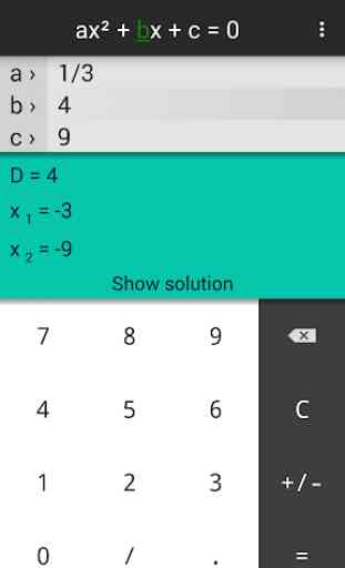 Quadratic Equation Solver 3
