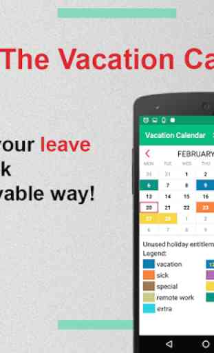 Vacation Calendar - manage your leave 1