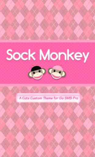 Sock Monkey Pink Go SMS Theme 1