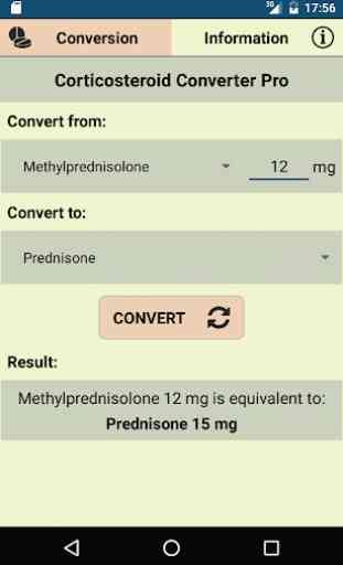 Corticosteroid Converter Pro: Equivalent Doses 1