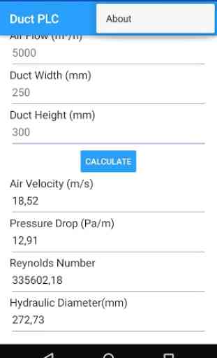 Duct Pressure Loss Calculator 2
