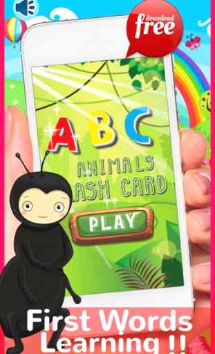 ABC Animals Flash Cards English Baby Kids Learning 1