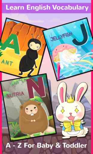 ABC Animals Flash Cards English Baby Kids Learning 4
