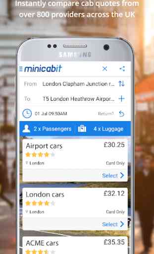 minicabit Taxi Cab and Airport Transfer App 2