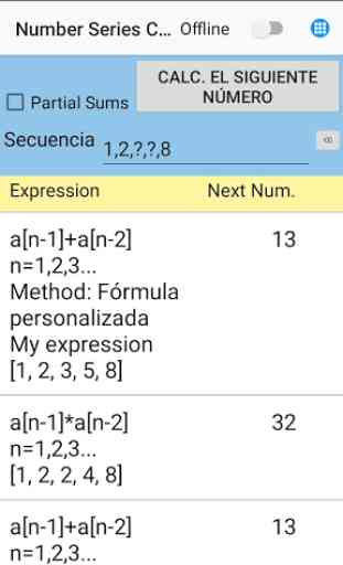 Calculadora de series numéricas 1