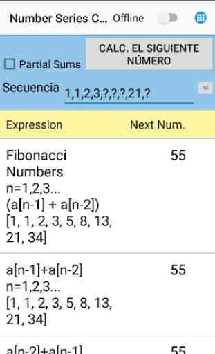 Calculadora de series numéricas 3