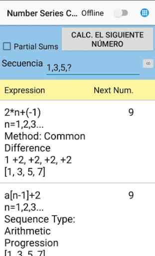 Calculadora de series numéricas 4