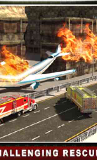 Aeropuerto de rescate de camiones Simuladores - grandes habilidades de conducción del campo de aviación virtuales en un entorno de tráfico 3D realista 4