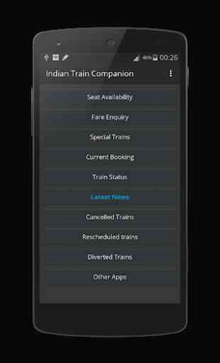 Indian Train Status Companion : Seat Availability 1
