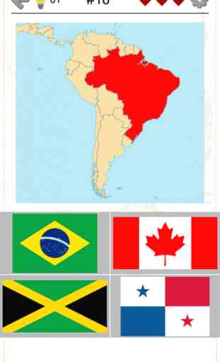 Los países de América y Caribe: Las Banderas, mapa 1