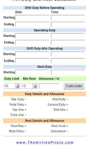 PIA Duty & Rest Calculator 1