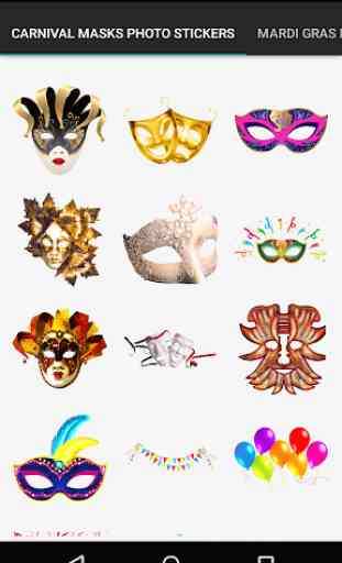 Pegatinas máscaras carnavales 2