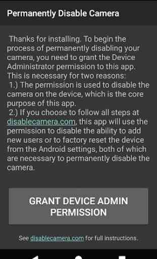 Permanently Disable Camera 1