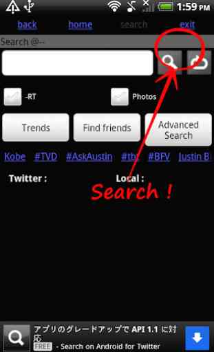 Search on Android for Twitter 1