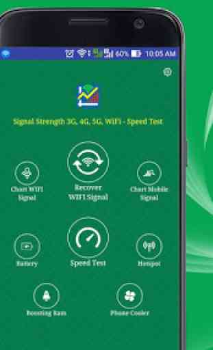 Potencia de señal 4G,5G,WiF i- Prueba de velocidad 1