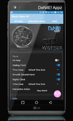 Black Glass HD Watch Face Widget & Live Wallpaper 4
