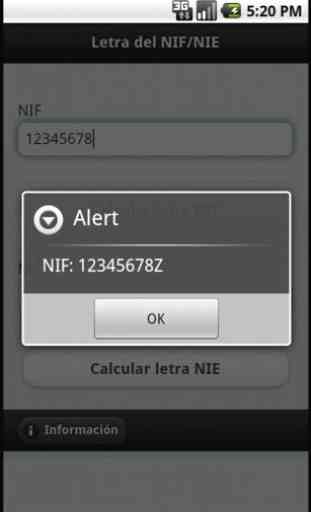 Calcular letra del NIF o NIE 2