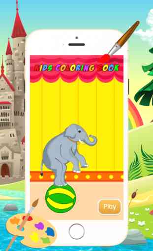 Circo de dibujos animados para colorear libro - Todo en 1 Dibujo animal y pintura colorida para los niños juegos gratis 1