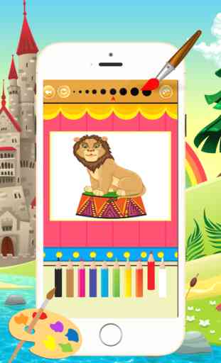 Circo de dibujos animados para colorear libro - Todo en 1 Dibujo animal y pintura colorida para los niños juegos gratis 2