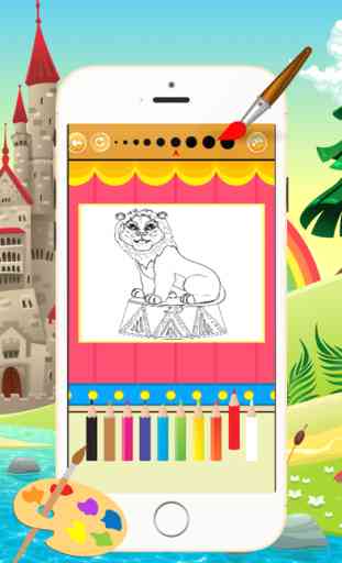 Circo de dibujos animados para colorear libro - Todo en 1 Dibujo animal y pintura colorida para los niños juegos gratis 3