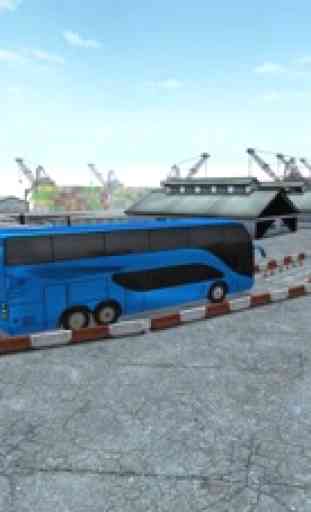 Autobús Autocares Estacionamiento nocturno 3D - Ju 3