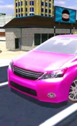 Piloto taxi color rosa conductor y juegos carreras 2