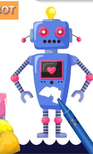 Robot Attack Paint - Niños dibujos para colorear 4
