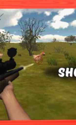 Simulador de cazador de pollo 3D - recoger rifles de caza y dispara con animales para matar 4