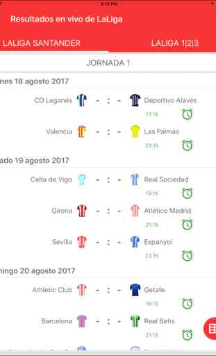 Resultados en vivo de La Liga 2017 / 2018 App 4
