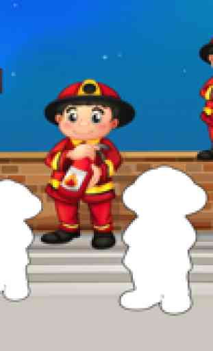 Activo! Juego para los niños pequeños acerca de los bomberos: Juegos, puzzles y acertijos para guardería, preescolar o jardín de infantes. Aprender con el bombero, bomberos, camión de bomberos, la policía, la manguera y más 4