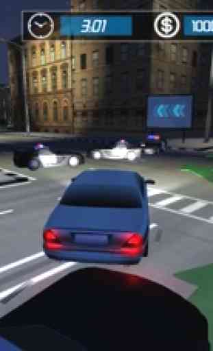Policía Auto Escapar 3D: Noche Carreras Perseguir 1