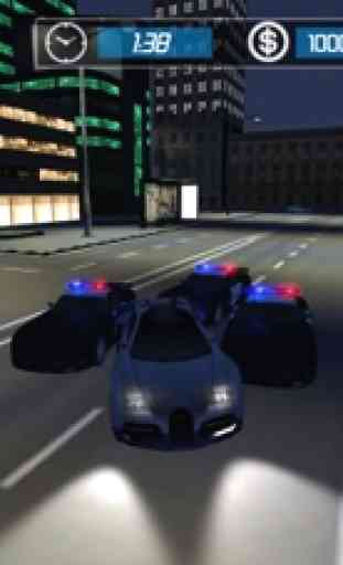Policía Auto Escapar 3D: Noche Carreras Perseguir 2