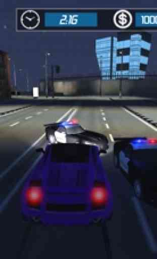Policía Auto Escapar 3D: Noche Carreras Perseguir 3