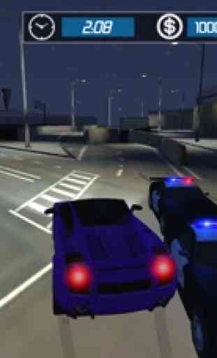 Policía Auto Escapar 3D: Noche Carreras Perseguir 4