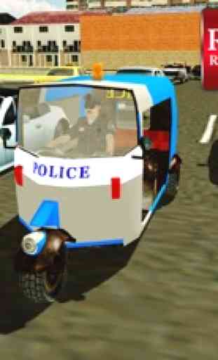 Policía Tuk Tuk rickshaw simulador y conducción au 1