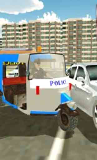 Policía Tuk Tuk rickshaw simulador y conducción au 3