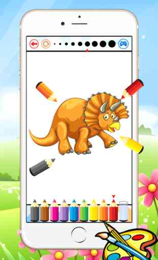 Dinosaurio dragón para colorear libro - Dibujo para niños juego libre, la pintura y el color de Dino 3