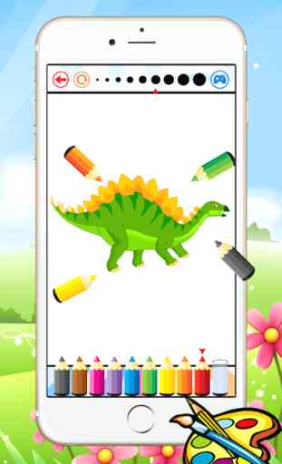Dinosaurio dragón para colorear libro - Dibujo para niños juego libre, la pintura y el color de Dino 4