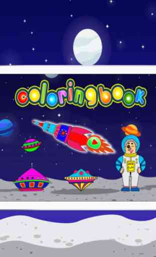 libros para colorear (espacio): Colorear y Aprendizaje Juegos para Niños Libres! 4