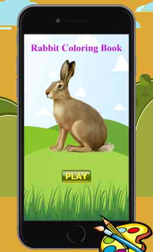 Conejo libro para colorear juego gratis para los niños 1