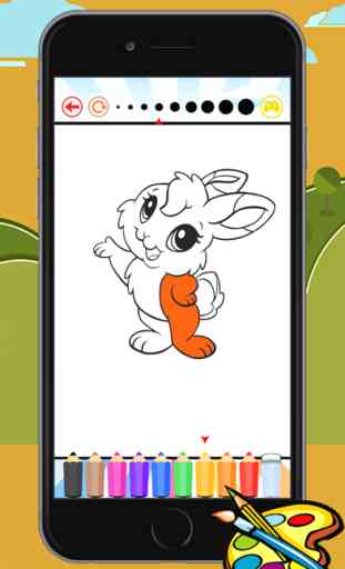 Conejo libro para colorear juego gratis para los niños 2