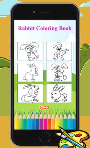Conejo libro para colorear juego gratis para los niños 3