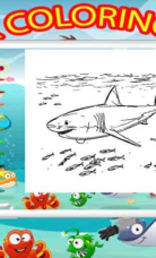 Libro para colorear de tiburones atacantes para ni 3
