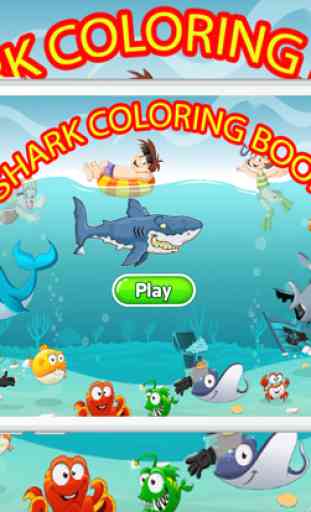 Libro para colorear de tiburones atacantes para ni 4