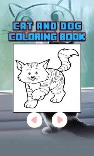 El gato y el perro para colorear gatito gráfico de 3