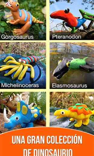 Dinosaurios - wikipedia para los niños. Caminando con dinosaurios en la hierba. Manualidades para niños de modelado de arcilla. 2